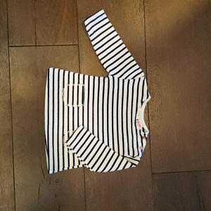 Zara Kids 9-12 months navy and cream striped top